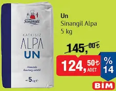 SİNANGİL ALPA UN 5 KG fiyat ve kampanya bilgisi